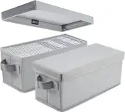 CD Storage Boxes - Pack of 2 CD Case Storage- 13.2" x 5.9" x 5.3", Container hol