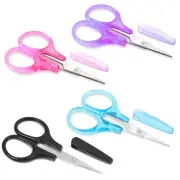 4 Pcs Mini Scissors Small Embroidery Scissors with Protective Cover for Knitting