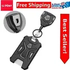 Multi-Functional Retractable Badge Holder & Keychain - Sleek Black Design