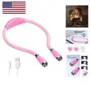 LED Neck Book Light USB Rechargeable, Hands Free, 4 Super Bright LED Bulbs, 3...