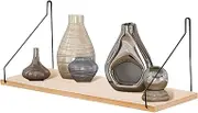 Mirpuytn Floating Bathroom Shelves | Rustic Solid Wood Floating Shelf for Plant - Household Storage Rack with 5Kg Weight Capacity for Bathroom Home Offices Living Room Laundry