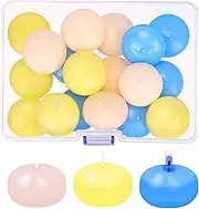 Glarks 18pcs 3 Colors Floating Candles Set 1.4in Ivory-White, Yellow, Blue Floating Disc Candle Water Tealight Candles for Centerpieces at Halloween Fall Wedding Dinner Party Spa Treatments