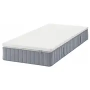 VALEVÅG mattress and mattress pad, firm light blue/Nordberget white, Single