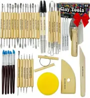 Pottery Tool Kit and Polymer Clay Tools Set for Modeling Sculpting Carving To...