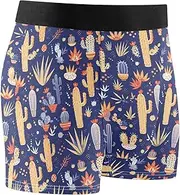 [FRODOTGV] Cacti Blue Mens Boxer Briefs Shorts Breathable Underwear for Men Compression Boxer Para Hombre