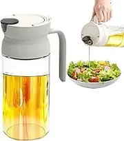 Olive Oil Dispenser - Soy Sauce Dispenser with Automatic Cap - Glass Cruet, Leak-Proof Vinegar Container for Home Restaurant Counter