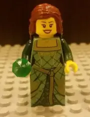 Lego NEW Castle Green FEMALE Princess MINIFIG- Girl Maiden Kingdoms w/ Gem/Jewel