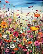 Paint by Numbers for Adults, Canvas DIY Acrylic Adult Paint by Number Kits Paintworks Flowers Artwork Wthout Frame, 16x20 Inch