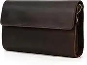 [MVUYO] FMURY Leather Clutch Bag Vintage Men's Clutch Bag Horseskin Multipurpose Purse Men Women