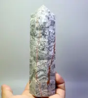 1.21lb Natural Picasso Jasper Quartz Crystal Tower Obelisk Wand Point Healing
