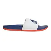 Adidas Men's Adilette Comfort Slides - White/Blue/Solar Red