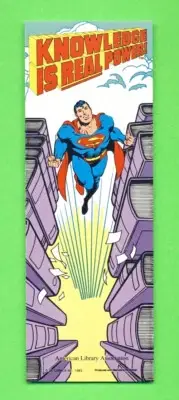 1983 SUPERMAN "Knowledge Is Real Power" BOOKMARK American Library Association DC
