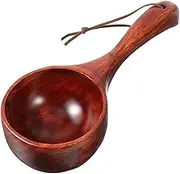 Bath Salt Scoop Wood Scoop Wooden Ladle Cooking Spoons Flour Ladles Solid Wood Water Scoop Multipurpose Scoop for Canisters 8 Inches Round Serving Soup for Cooking and Stirring