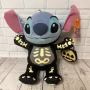 Disney Stitch Skeleton Halloween Plush 15" New With Tags Trick or Treat Decor