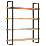4-Tier Bookcase 160x40x180 cm Solid Acacia Wood Modern Storage Furniture H 21068