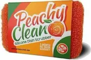 Peachy Clean Silicone Kitchen Dish Scrubber - Peach Scented Scrubbing Sponge