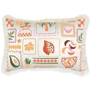 Cushion Cover-Coastal Fringe-Fruit Salad White-35cm x 50cm