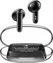 AWEI T85 Wireless Earbuds, Bluetooth 5.3 Noise Cancelling Ear Buds, Ear Buds with Noise Cancelling Mic, IPX6 Waterproof in Ear Earphones, 35H Playtime Fast Charging in-Ear Wireless Earbuds Black