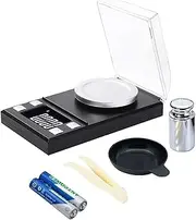 Digital Milligram Scales 50/0.001g - with Mini LCD Display, Digital Pocket Scale, Lab Digital Scale, Jewellery Scales with Calibration Weights and Tweezers Weighing Bowl