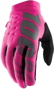 100% Brisker Ladies Bicycle Gloves, black-pink, Size L for Women Black Pink