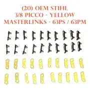 (20) OEM STIHL - 3/8 Picco Chain Yellow Repair Master Links 63PS / 63PM Chains