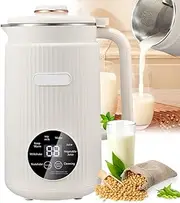 Soy Milk Maker,1.5L Fully Automatic Wall Breaking Machine,Soy Milk Machine with Intelligent Touch Control with 10 Leaf fine Steel Blade,12H Timer and 9 Functions for Home, Kitchen White