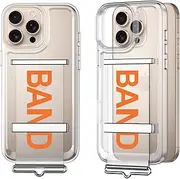 Jarttarn Clear Case for iPhone 16 Pro Max (2024),Fashion Anti-Fall Protective Phone Case with Wristband,Transparent Anti-Yellowing Anti-Scratch Protective Cover (Orange)