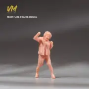 DIY Resin 1/87 Boxing Boy Unpaint Figure Diorama Miniature F Car Toys