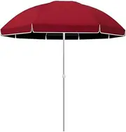 Portable Outdoor Umbrella for Patio 6ft Beach Umbrellas W/8 Sturdy Ribs, 2/3 Tier Outdoor Sunshade for Garden, Backyard, Deck, Pool, Adjustable Height
