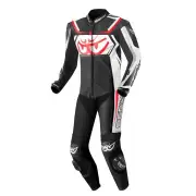 Race-Tech Black White One Piece Motorcycle Suit
