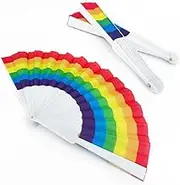 3 Pack Rainbow Folding Fans Colourful Hand Held Fan, Rainbow Party Decoration, LGBT Pride Month Fans Hand Folding Fans for Women/Men