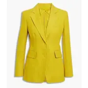 MaxMara Darsena Linen Twill Blazer Jacket in Yellow