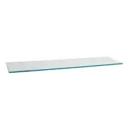 6" x 30" Rectangle Clear Tempered Glass Shelf - Flat Edge - 3/8" thick