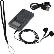 Portable Am Mini Stereo Tuning Receiver with External Speaker Band for Sound and Noise Reduction Includes Headphone Jack Backlit Display