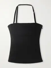 [The Attico] The Attico - Stretch-jersey Halterneck Top - Black - IT44 IT 44 Black