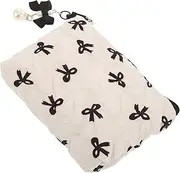 [TINEASUR] Travel Cosmetic Bag Bowknot Detail Portable Makeup Organizer Stylish Toiletry Storage for Skincare