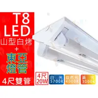 在飛比找蝦皮購物優惠-T5達人 T8 LED 4尺 雙管 19W*2 山型燈具附東