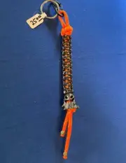 Paracord keychain. bag, backpack, jacket zipper pull. Scary Halloween Ghost