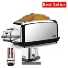 Commercial 4-Slice Toaster with Extra Long Slots - Light Duty Chrome Design