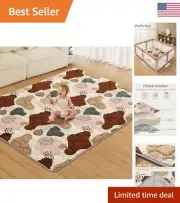Extra Thicker & Large Baby Play Mat - Soft Cushioning Foam - Foldable & Washable