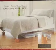 Wooden Bed Lifts Natural Wood SET OF 4 (Bed,Bath,& Beyond)