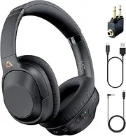 YMOO Bluetooth Hybrid Active Noise Cancelling Headphones for Airplane Travel, Wired and Wireless ANC Headphones, 80H Playtime Over Ear Headphones, Foldable Bluetooth Headset with Mic for Adults