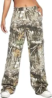 [JEKYUARA] Women's Camo Cargo Pants High Waist Camouflage Jogger Pants Sweatpants Army Cargo Pants