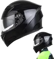 Double Visor Motorcycle Hat, Double Visor Full Face Snowmobile Hat, Multifunctional Mountain Bikes Hat for Motorcycles, Scooters, Mopeds