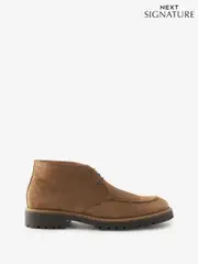 Tan Brown Signature Suede Apron Boots (B63845) | $155