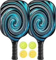 Ball Paddles Set - 2 Lightweight Paddles with 4 Balls - Ball Sports Equipment, Carbon Fiber Ball Racquets with Carrying Bag for Adults and Teenagers
