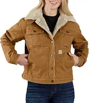 [CARHARTT] Womens Rugged Flex® Loose Fit Canvas Sherpa-lined JacketJackets/Coats