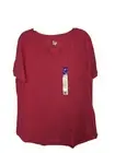 JMS Just My Size T-Shirt NWT Plus Size 2X Split Neck