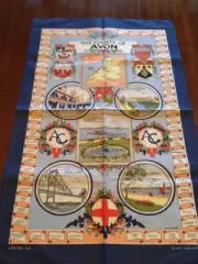 Vtg ? Tea Towel The County Of Avon Clive Mayor Cotton Britain Vista 892990