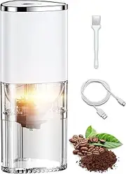 Coffee Grinder Electric, Portable Burr Coffee Grinder, Adjustable Espresso Grinder, Usb Rechargeable Coffee Bean Grinder for Travel Camping Office